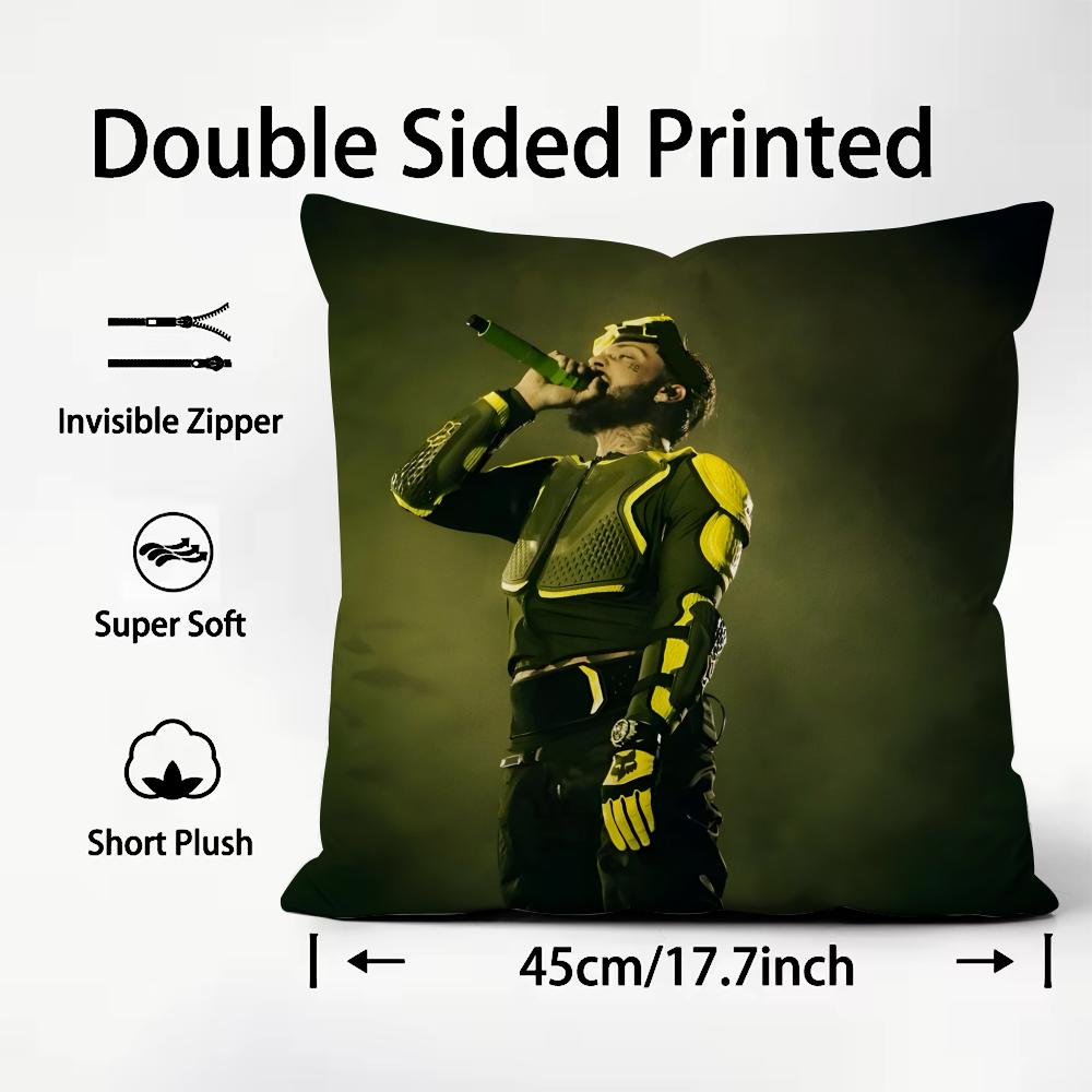 JJc ReyesS Rapper Cushion Cover Plush Fabric Soft DoubleSided Printed Sofa Warm Winter Home Child Gift Pillow Case