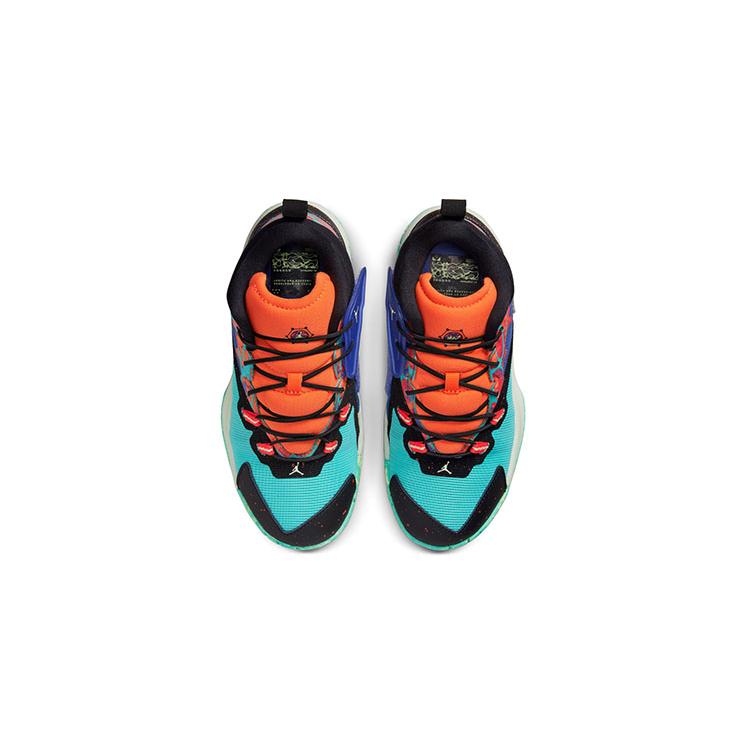 Jordan Zion 1 Zion Mid Top Performance Basketball Shoes Orange Green Children Aged 3 7 Years Old DC2024-800
