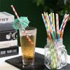 50PCS Umbrella Parasol Drinking Straws Disposable Degradable Tropical Drinking Straws Coloful