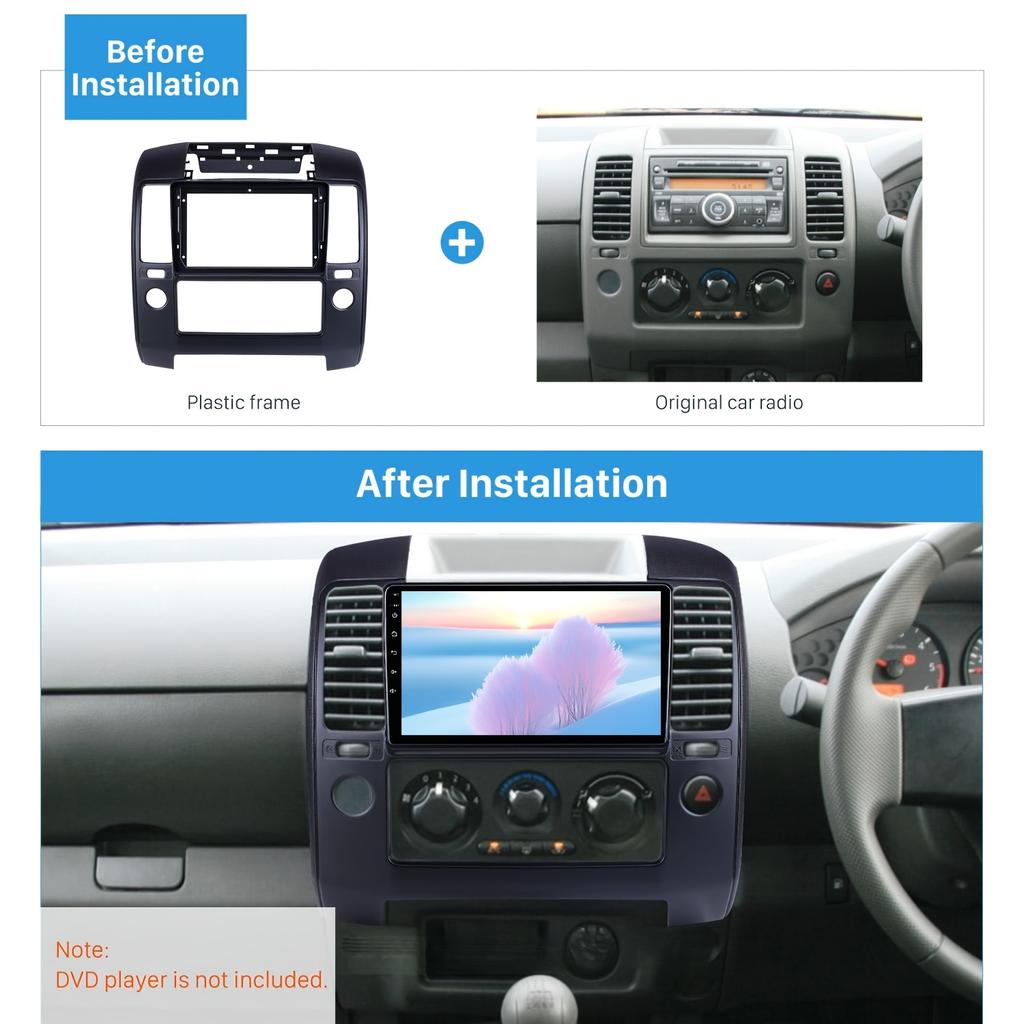 For Nissan Navara 2006-2012 9INCH Car Radio Fascia, Auto Stereo Panel Frame Dash Kit with Bezel Faceplate, No Battery Required