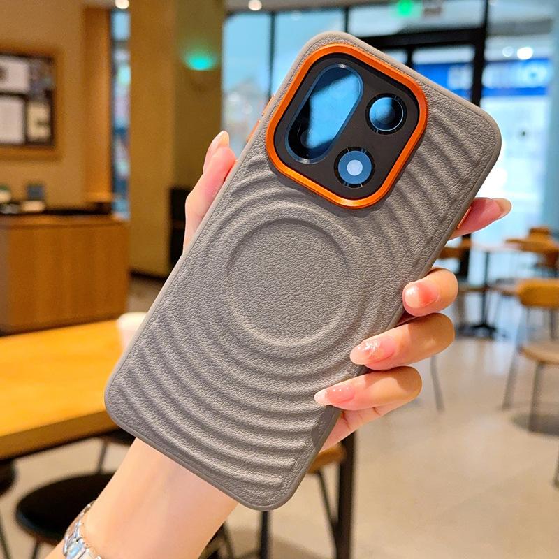 Applicable to OnePlus 15T ripple pattern mobile phone case metal button 1 + 15 magnetic case wireless charging 1 plus 15 protective case
