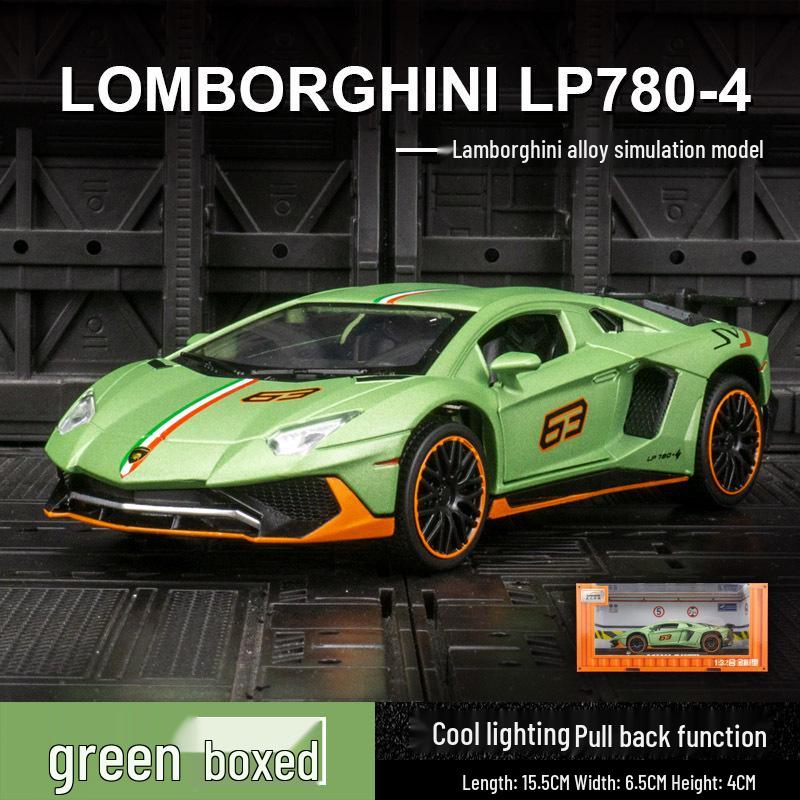 

Jianyuan 3239A Lambo LP780-4 Alloy Racing Model Car with Sound & Light зелёный