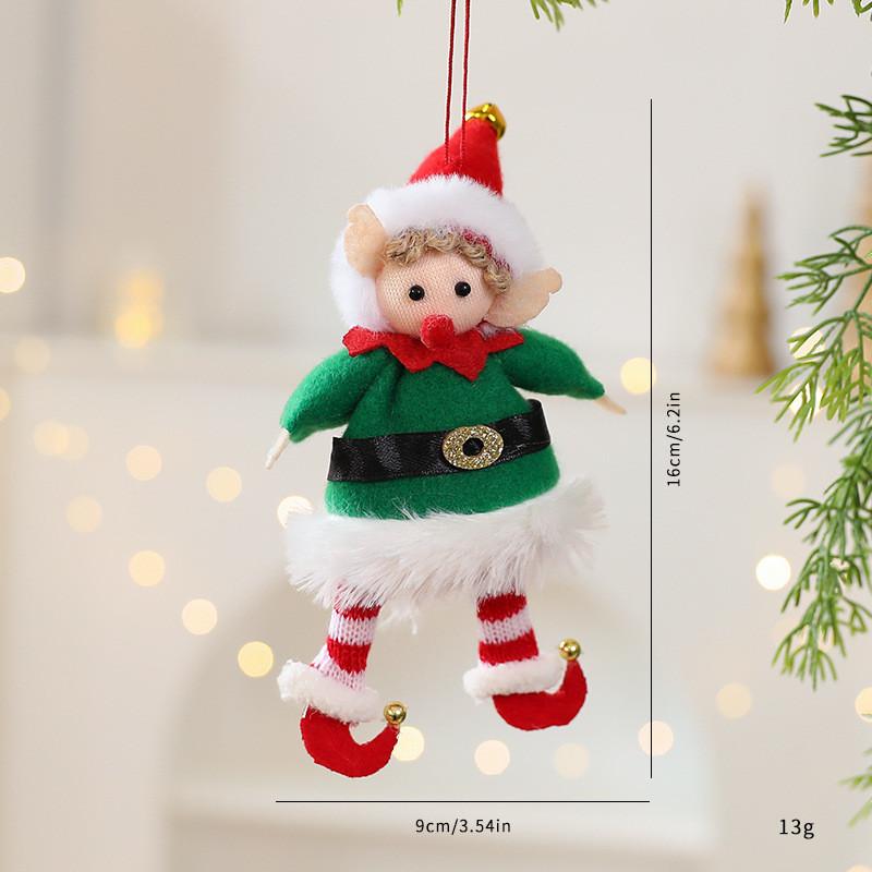 Christmas Elf Hanging Toy With Plush Material For Festive Tree Ornaments зелёный