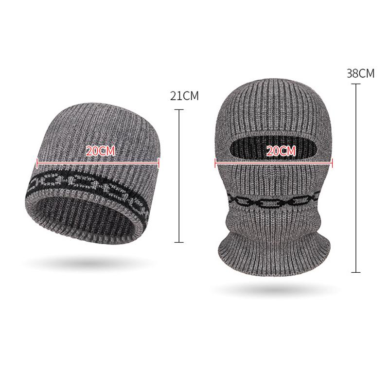 Winter Knitted Coldproof Warm Cap Women Men Masked Riding Cap