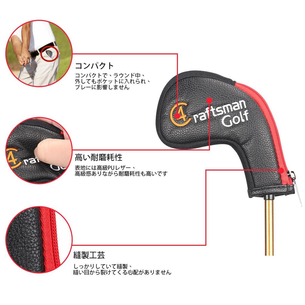 Kryt na golfové železa CRAFTSMAN, klínový kryt, zapínání na zip, sada s dlouhým krkem, 11 kusů (4-9, P, A, S, L, X) Kryt hlavy Klubový kryt Barevná výšivka čísel