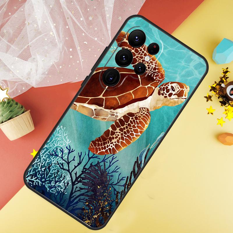 Sea Turtle Phone Case For Samsung Galaxy S25 S26 Ultra S21 S20 S22 S23 Ultra S10 Plus S24 FE Cover Coque