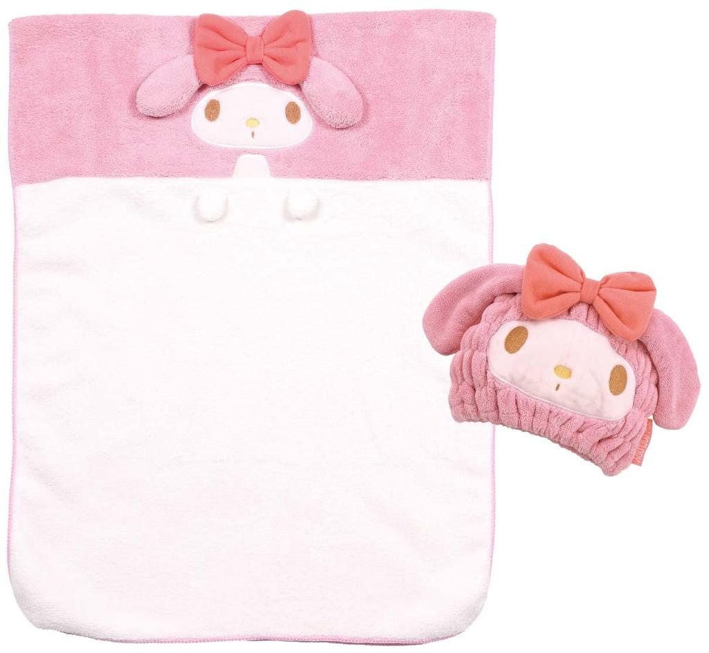 Skater Absorbující vodu Rychleschnoucí ručník na sušení vlasů My Melody Sanrio Výška 40 x Šířka 100 cm TOH1-A