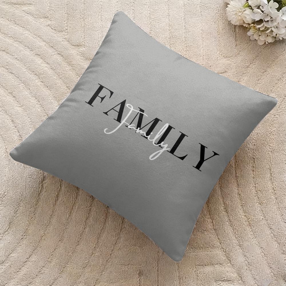 Simplicity Pattern Love Cushion Cover Silky Short Plush Invisible Zipper Dustproof Sofa Pillow Case For Home Decor