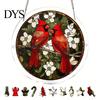 Home Window Hanging Ornament Christmas Acrylic Puzzle Suncatcher, Holiday Tree Snowman Stockings Red Bird Sun Catcher Stained Glass Art Kit