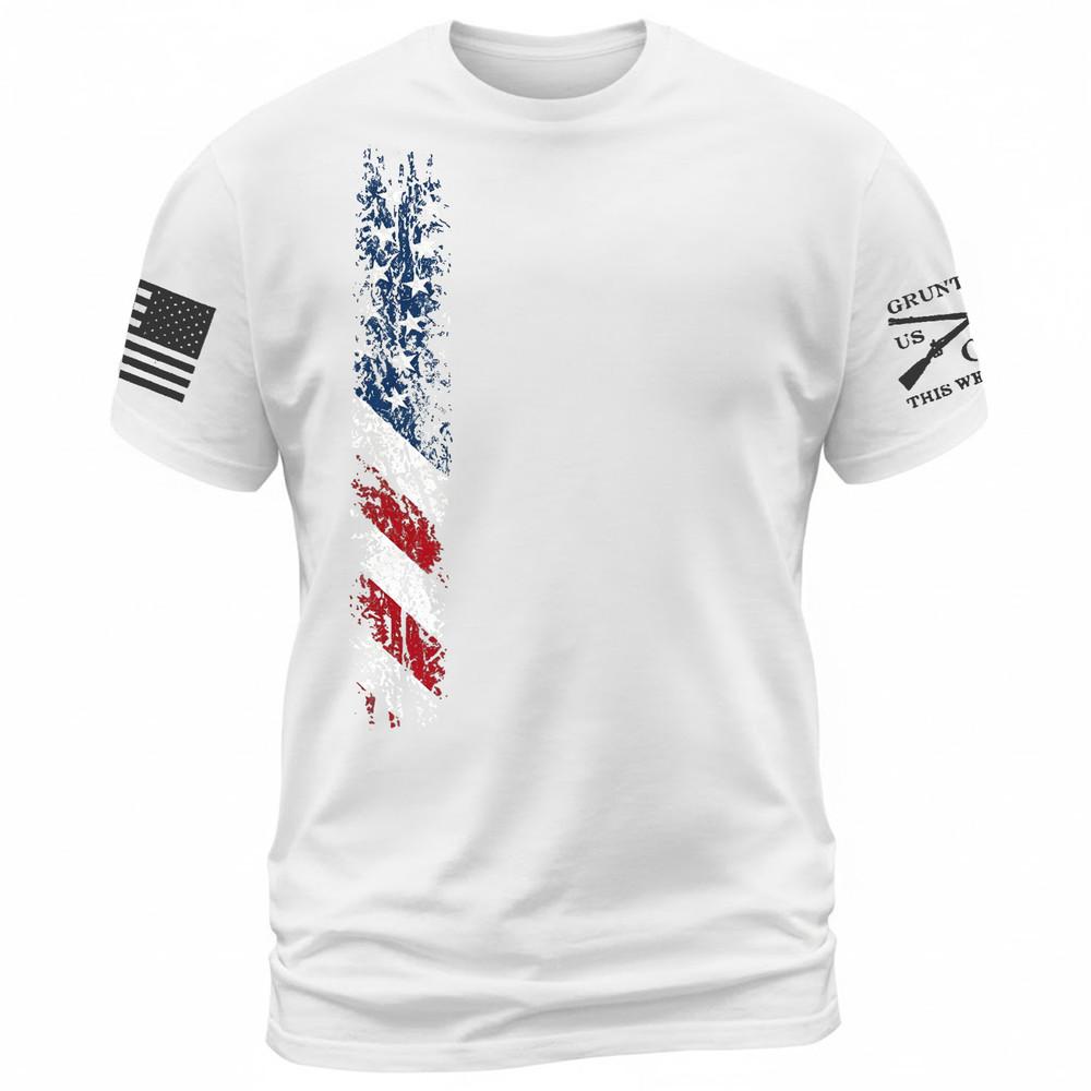Vintage Distressed American Flag USA Patriotic T Shirt 4th July Unisex T-Shirt S