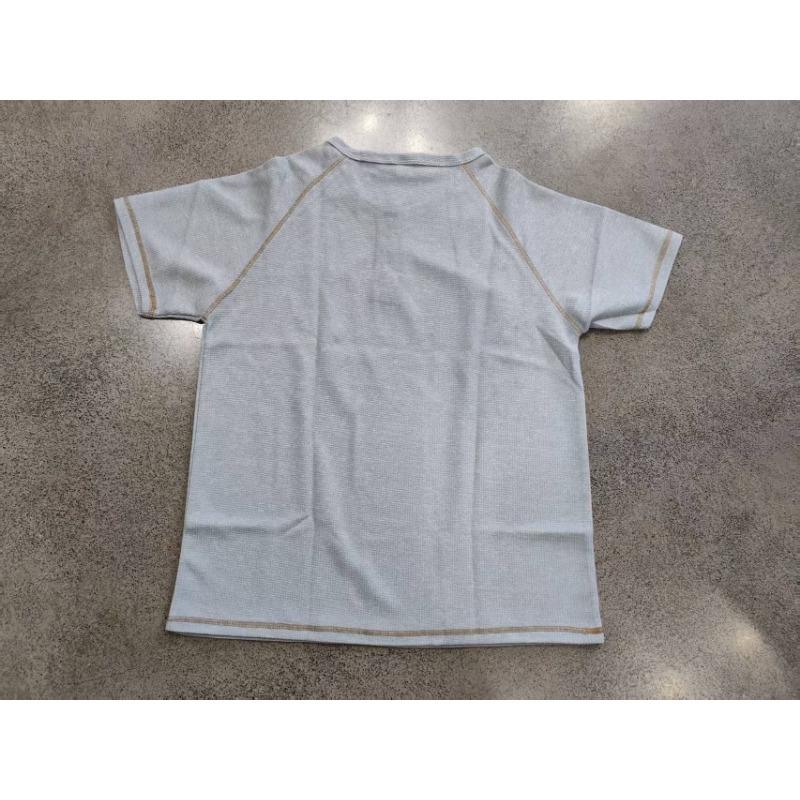 Mens Waffle Henley Collar Raglan Short Sleeve Color Block Casual T Shirt