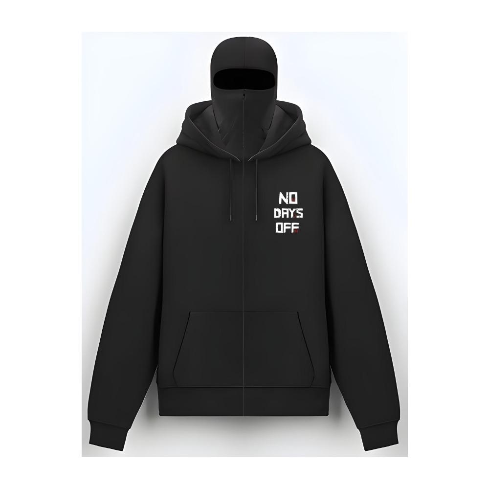 New Balacla Double Hat Hoodie Spring and Autumn Style Men's and Women's Hip Hop Fashion Cardigan Zipper Sweatshirt Jacket