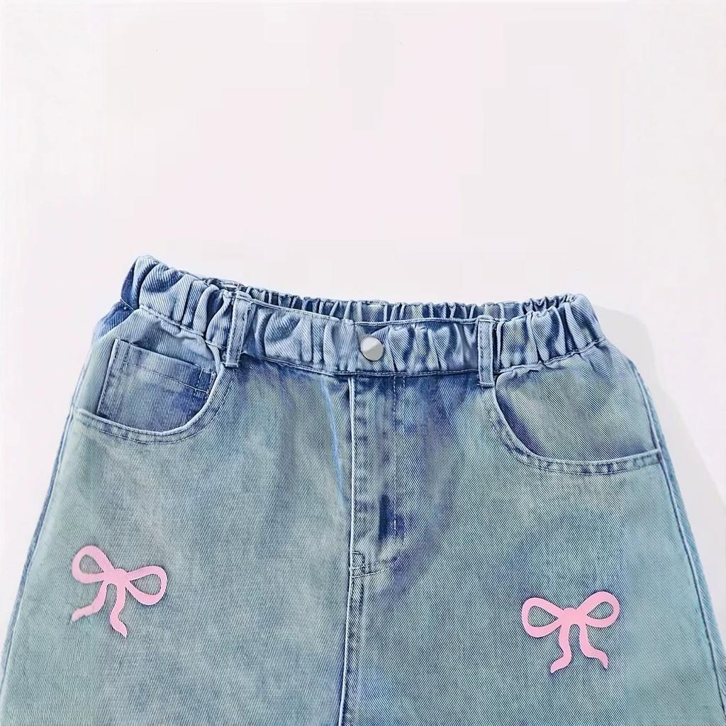 Girls' Jeans with Embroidered - Casual Denim Pants for Toddlers and Kids