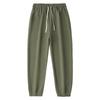 Men Casual Twill Knit Baggy Jogger Pants Brown Solid Color Sport Jogging Sweatpants Outdoor Walking Gary Work Trousers