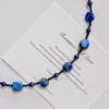 Wind Autumn and Winter Retro Romantic Planet Natural Lapis Lazuli Collarbone Chain Necklace