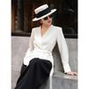 Women's V-neck Long Sleeve Tie-Waist Commuter Shirt