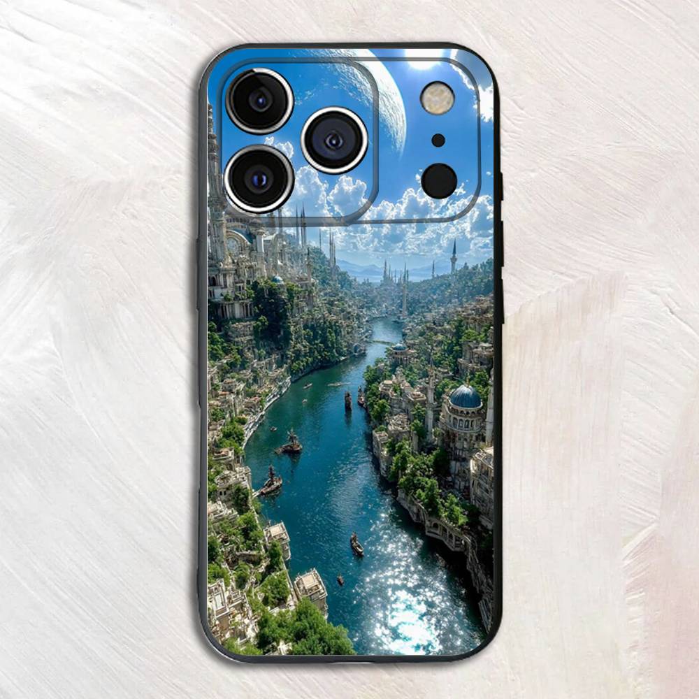 

Beautiful Palace Phone Case Silicone Phone Case For iPhone 17,16,15,14,13,12,11 X XR XS Plus Pro Max SE Shockproof Soft Cover iPhone16plus