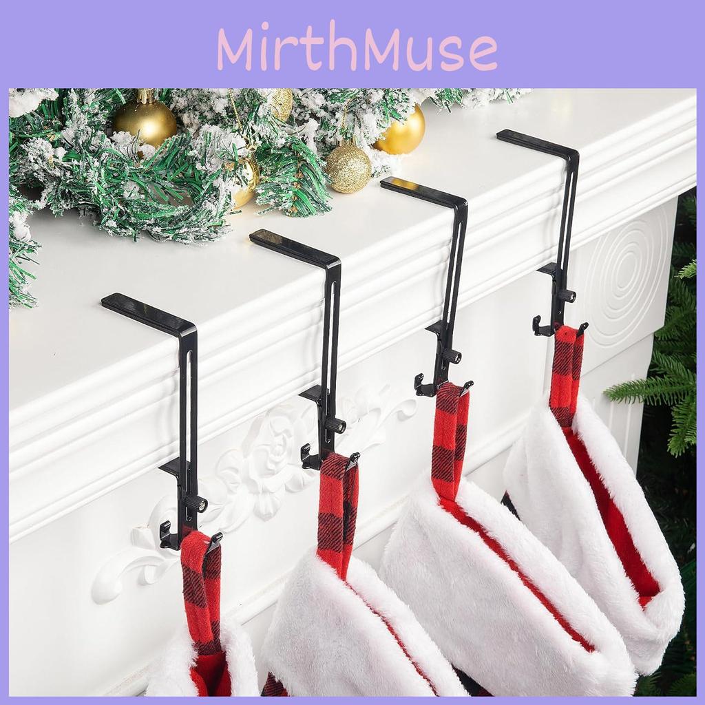 Clip Christmas Sock With Adjustable Iron Hooks For Fireplace And Mounting Wall