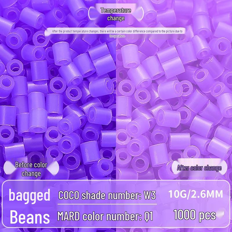 Clear Puzzled Beans Special Color Refill Pack, Black & White, 2.6mm Handmade DIY Fuse Beads Toy Set