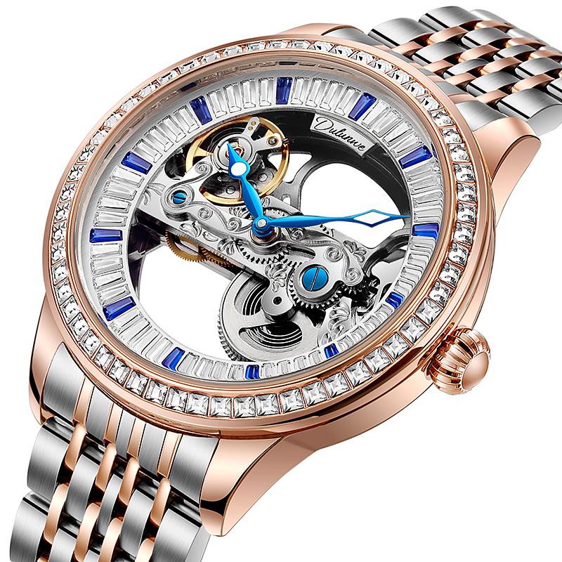 Top Brand Zircon Dial Skeleton Mechanical Men's Watches Waterproof Luxury Sport Automatic Male Wristwatch Relogio Masculino