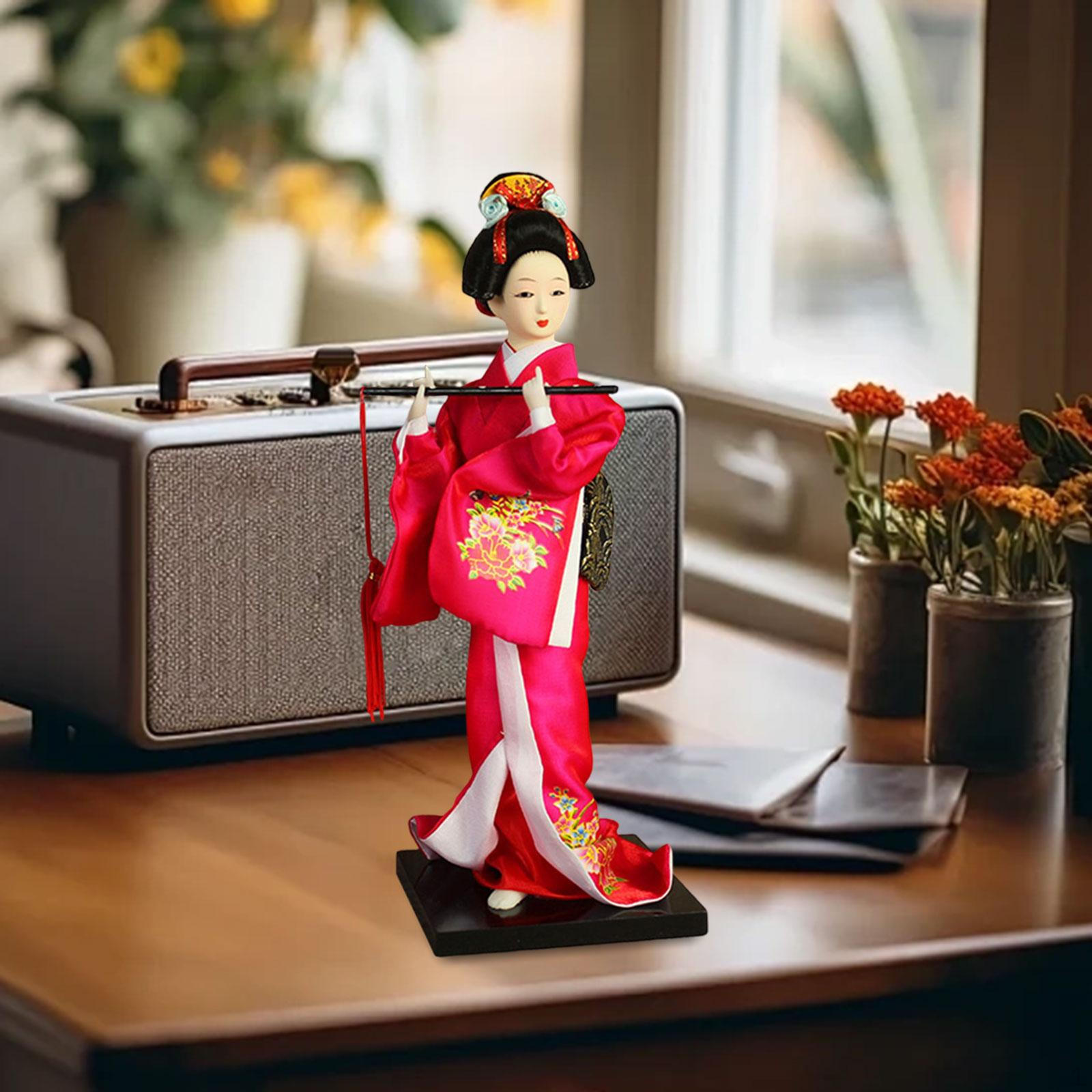 

23cm Japanese Geisha Kimono Doll, Elegant And Traditional, Collectible, for Table, Wardrobe, Shelf Style A
