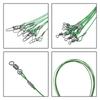 68kg Stainless Steel Wire Leaders for Hairtail with Swivels and Snaps 30-Piece, 50cm, Fishing, (Green)