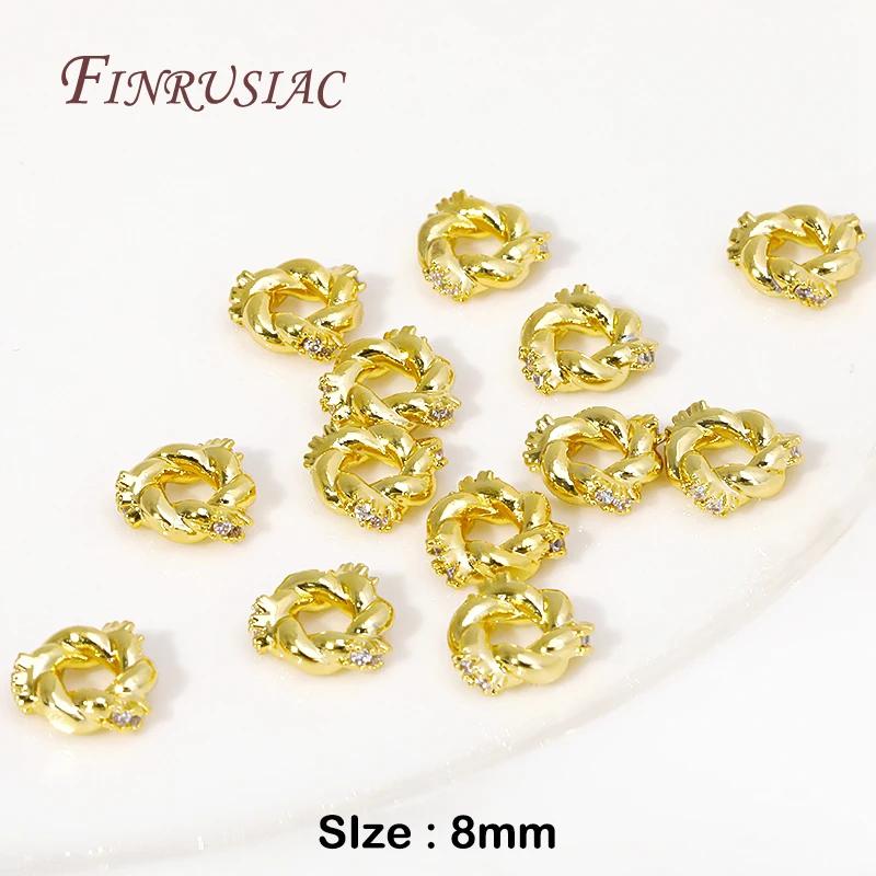 18K Gold Plated Metal Bead Separators For Bracelets,Weave Pattern Beads,Spacer Beads For Jewelry Making DIY Accessories