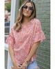Azura Exchange Leopard Ruffle Sleeve T-Shirt