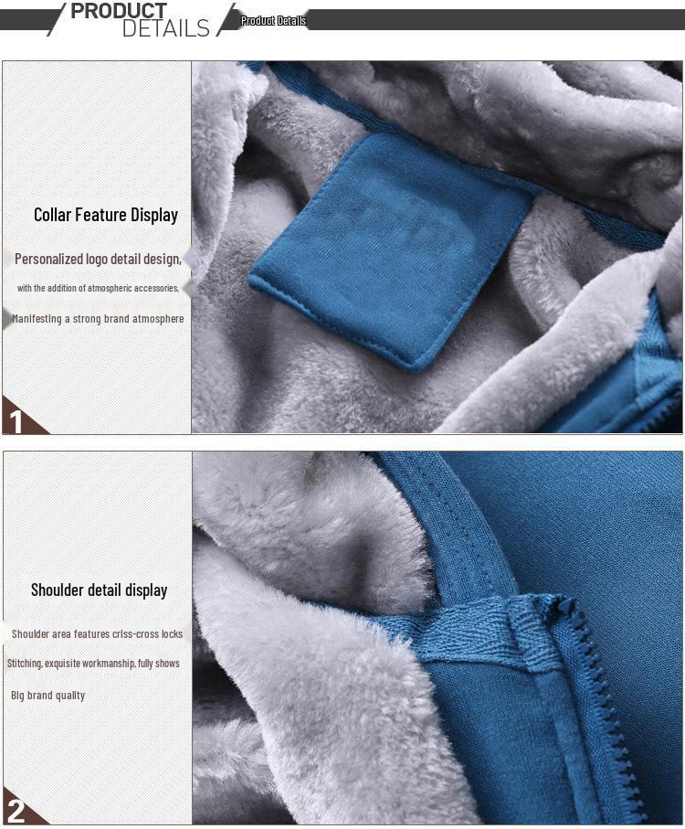 2021 Men's Thick Warm Hooded Fleece-lined Cotton Jacket