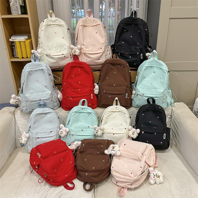 Embroidery Student Schoolbag Women's Large Capacity Backpack