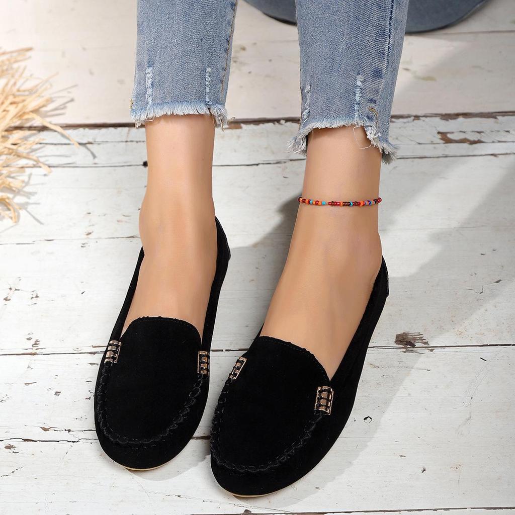 2024 Large-Size Women's Denim Toe Slip-On Shoes with European and American Style