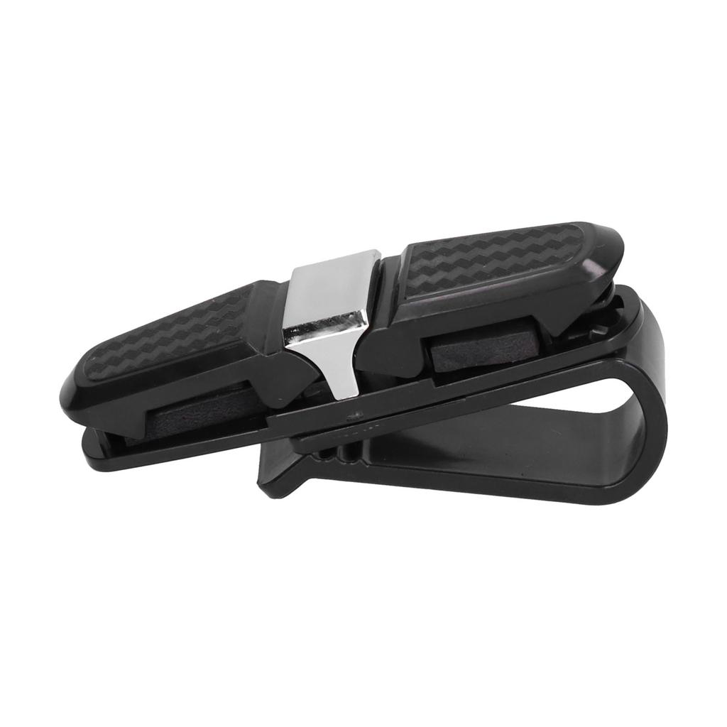 Auto Sonnenblende Brillenclip Kohlefaser 180 Grad Drehbar Universal Sonnenbrillen Kartenhalter Silber