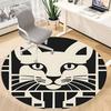 1PC Cat Pattern Office Round Area Rug, Mat Suitable For Office, Under Office Chairs Bedroom Living Room Home Decor, Room Deco