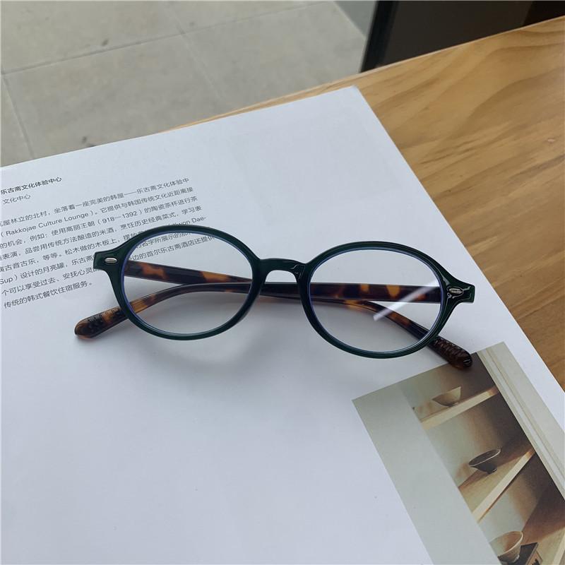Bursting Nerd Glasses Women'S Vintage Oval Maillard Small Frame Myopia Glasses Frame Radiation Protection