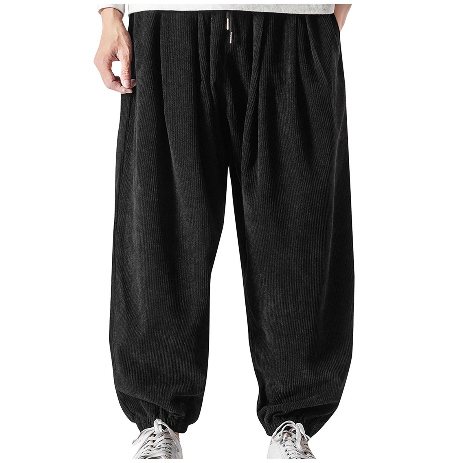 

Чоловічі штани, чоловічі японські вельветові штани в стилі ретро, ​​вільні повсякденні шорти, робочі захисні штани XXXL чорний