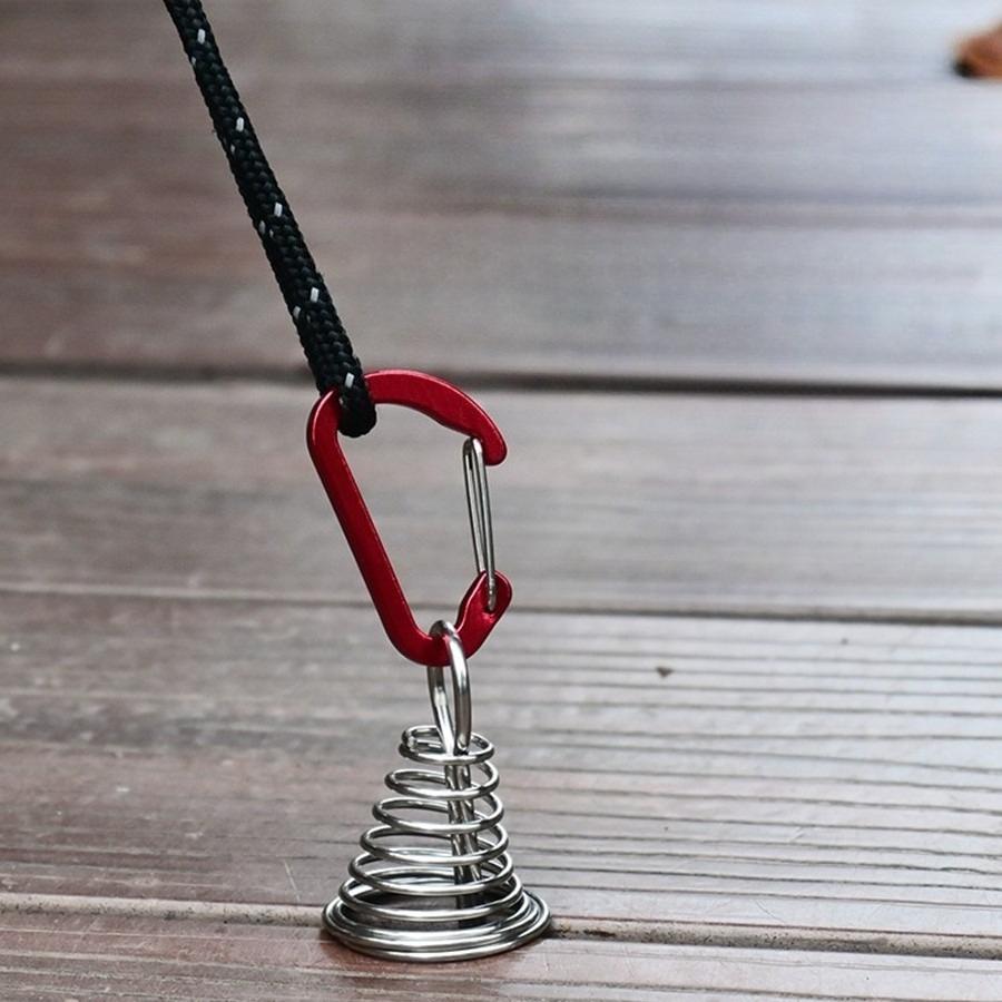 2 Stück Outdoor Camping Oktopus Seilklemmen Camping Deckheringe Holzdiele Abspannseilhaken Edelstahl Zeltbefestigung Fischgrätenheringe