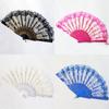 23 Colors Lace OR Cloth Spanish Fabric Silk Folding Hand Held Dance Fan Flower Party Wedding Prom Dancing Summer Fan Accessories
