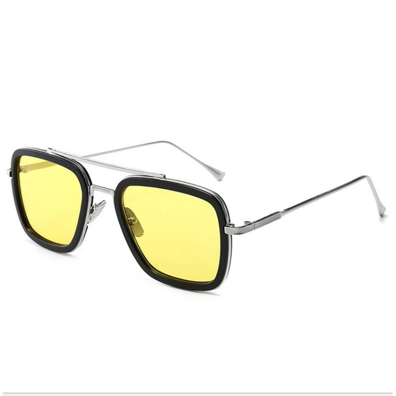 New Mens Metal Square Sunglasses Fashion Mens UV Resistant Sun Glasses Classics Vintage Male Eyewear Fit UV400 Oculos De Sol