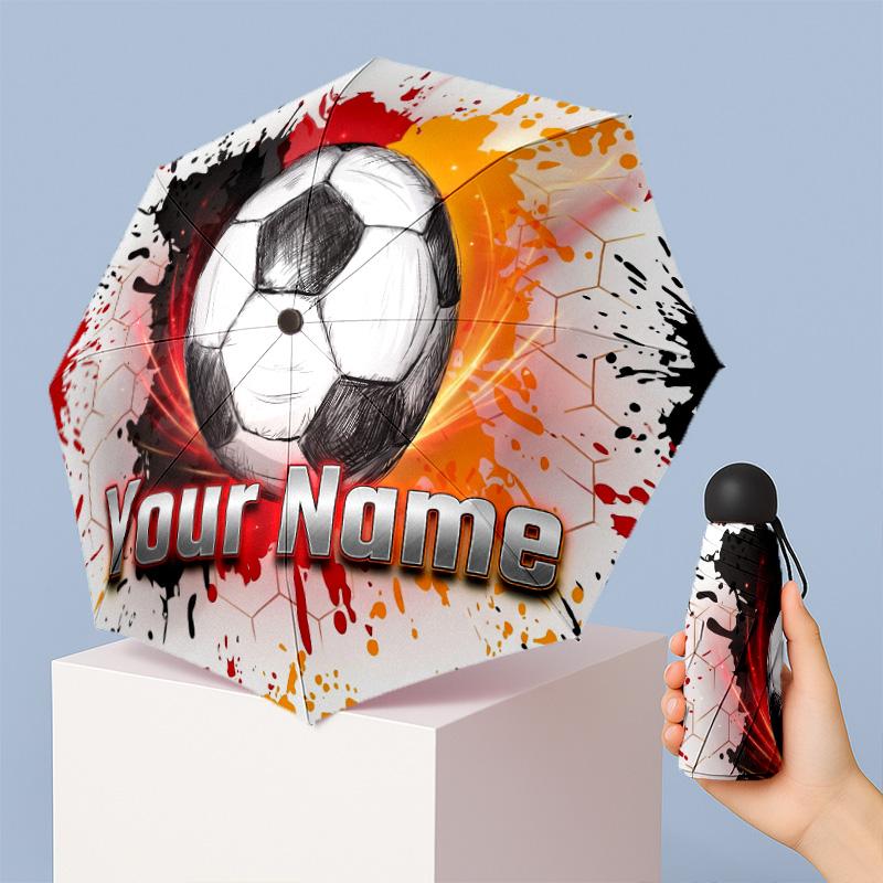 Germany national football team Manual Five Fold 8 Rib Umbrella Support Custom Text, Lightweight Travel Umbrella