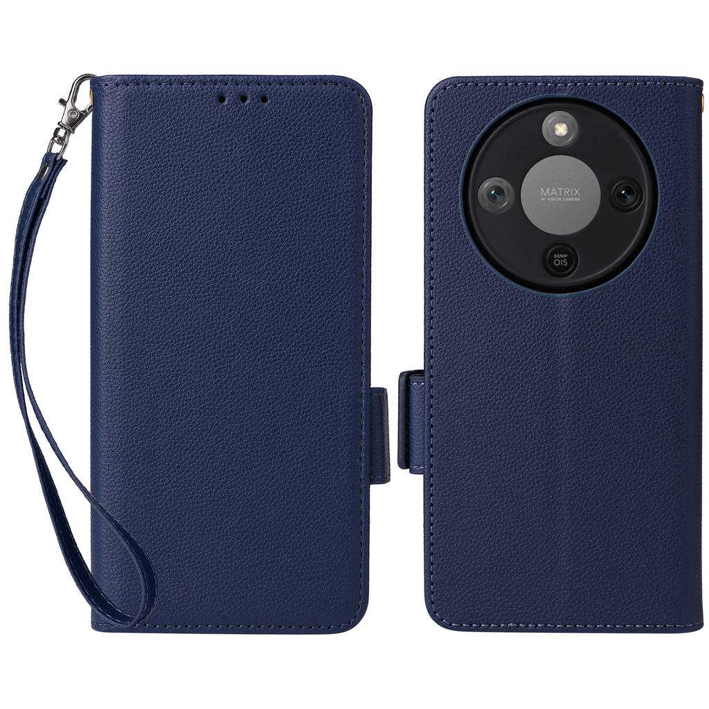 For Honor Magic8 Lite 5G/X9d 5G/X70 5G Case Litchi Texture Wallet Leather Phone Cover with Wrist Strap