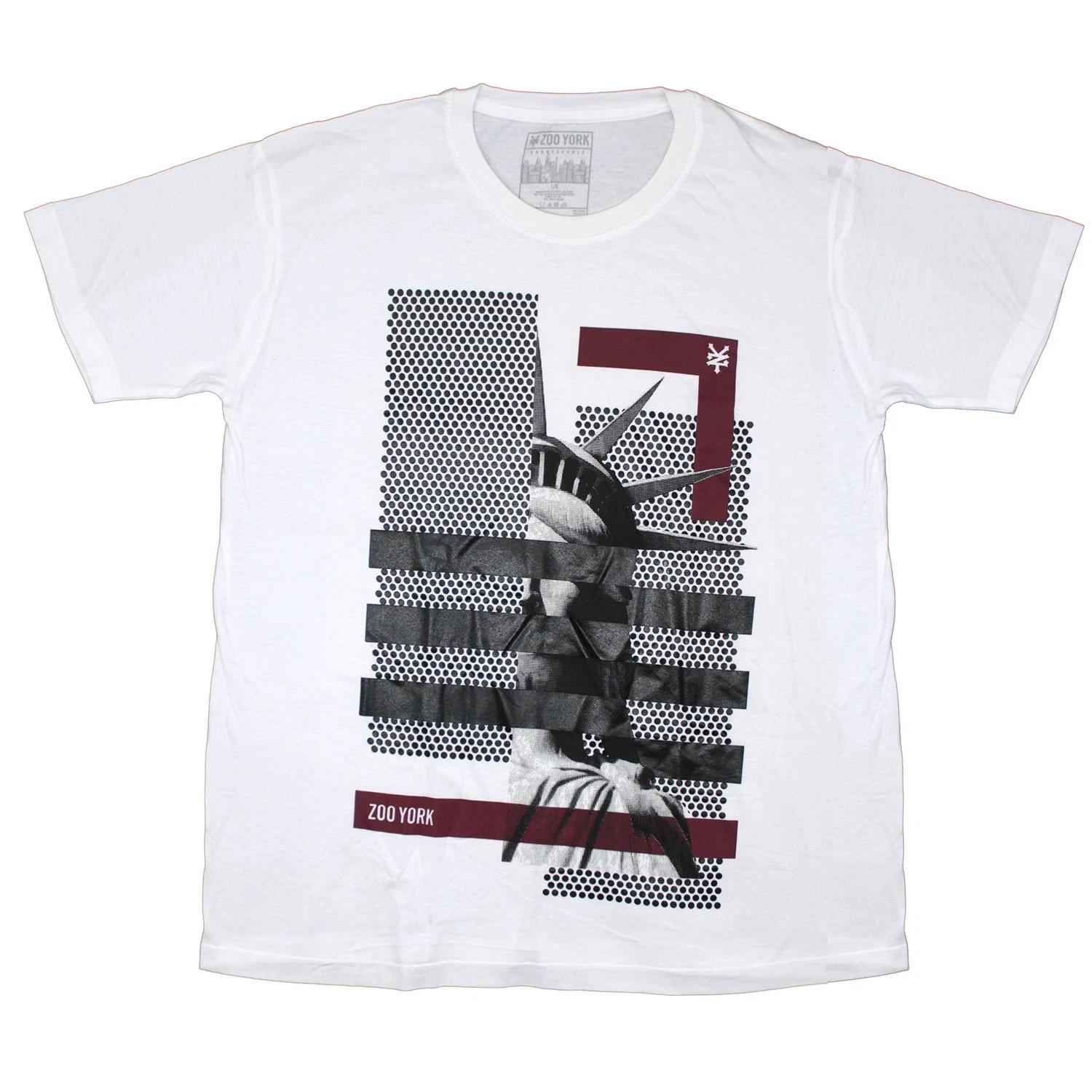 Men s Zoo York Statue Of Liberty On (White) T-shirt Large White M