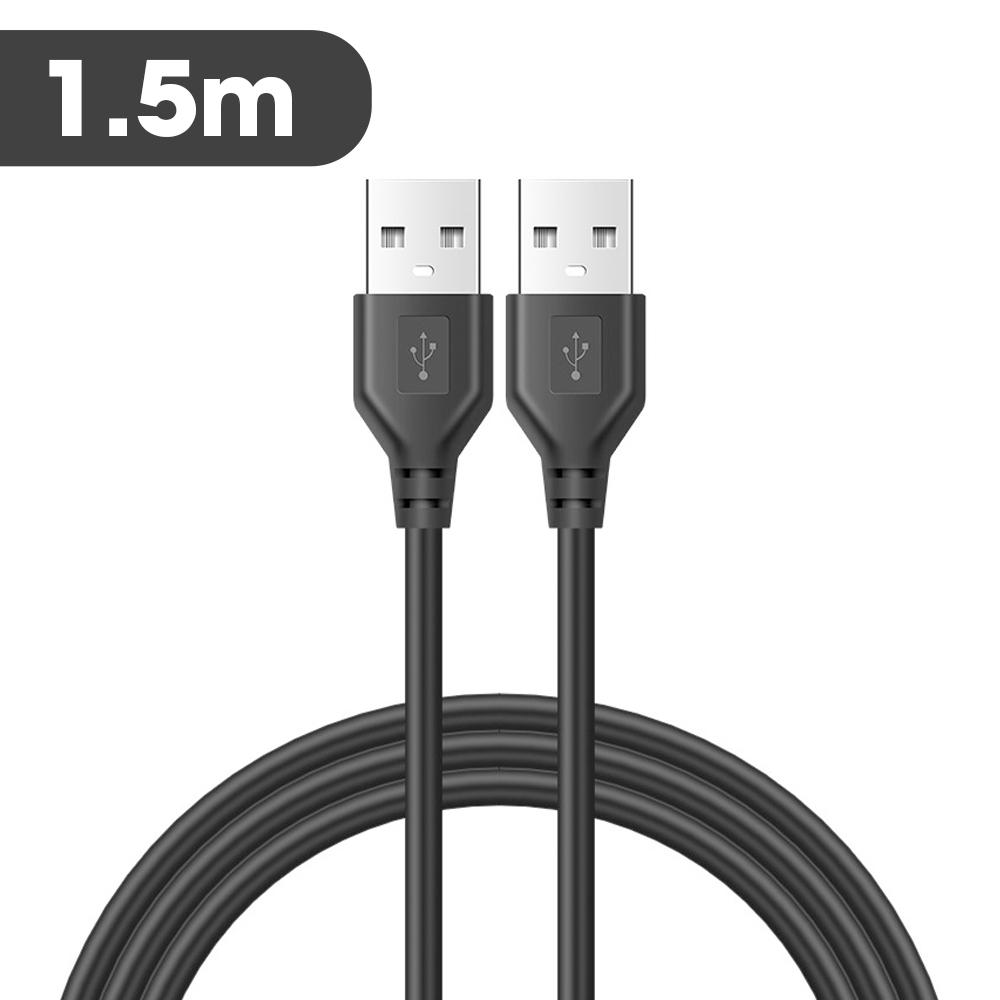 0.5/1/1.5m USB Male To USB Male Dual USB A 2.0 Cable For PC Radiator Keyboard Webcom Camera USB Date Transmission Extender Cord