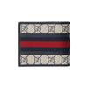 Gucci Ophidia Logo Streifen Web Canvas Und Leder Geldbörse Herren Geldbörse Blau Beige 597609-96IWN-4076