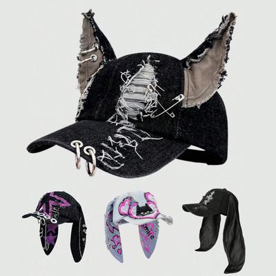 Casquette de Baseball à Oreilles de Lapin pour Femme Chapeau Polyvalent à Longues Oreilles pour Concerts d'Idoles Spectacles Chapeau Respirant pour Adultes