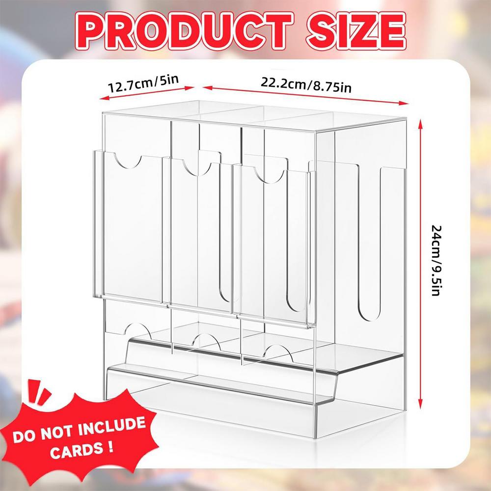 3-Slot Booster Card Storage Box Booster Pack Dispenser Acrylic Deck Storage Case Display Protector Container Organizer Box