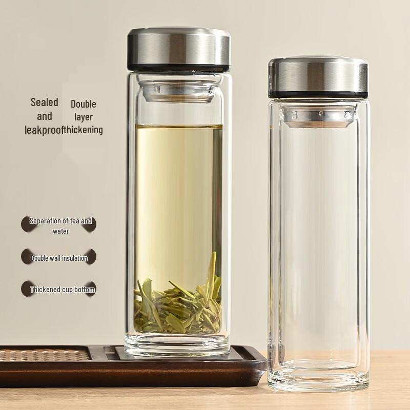

Double Wall Glass Tea Infuser Bottle with Sleeve