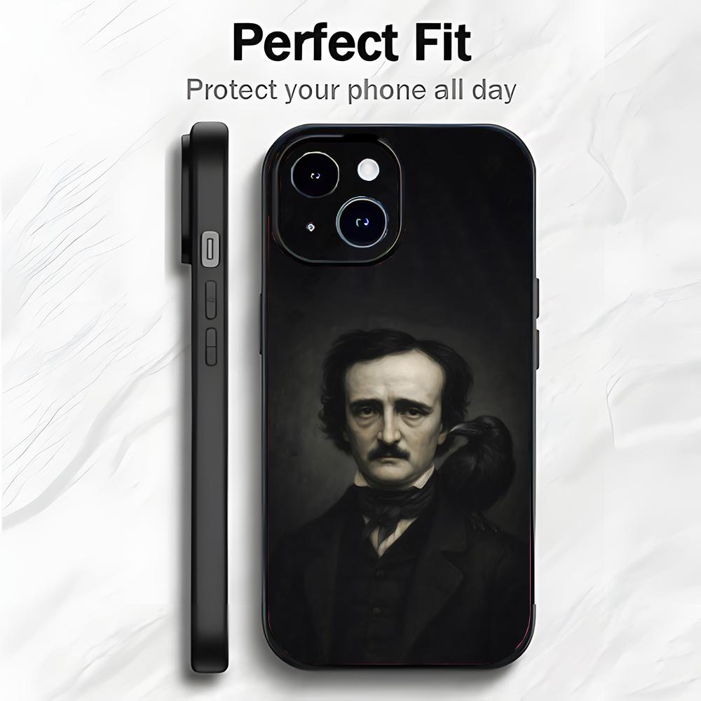 Classic Writer E-Edgar Allan Poe Phone Case Phone Case Soft Packaging Lightweight For iPhone17 16 15 14 13ProMax