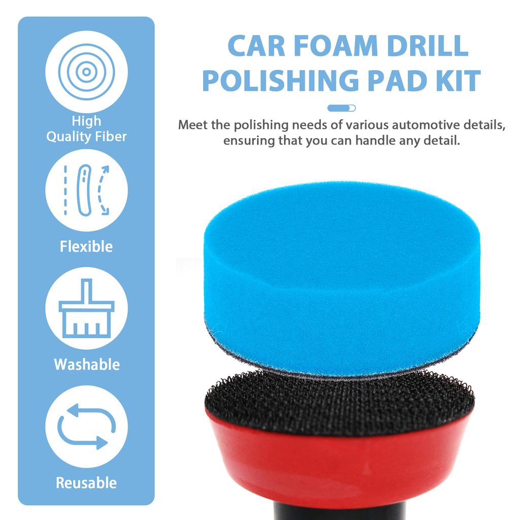 21/44Pcs Mini Car Polishing Pads 1/2/3inch Washable Polishing Sponge Pads Wool Microfiber/Sponge Polishing Pad for Car Furniture