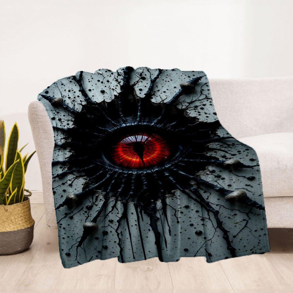 "Evil Eye Wall Art: Dark Gothic Decor with Spooky Branches"Blanket Flannel Throw Blanket for Sofa, Bed, Travel, Camping, Office