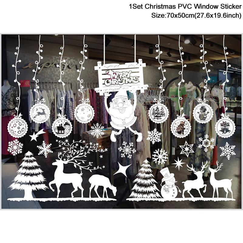 Christmas Window Stickers Santa Claus Snowflake DIY Wall Decal 2026 Christmas Decorations For Home New Year Ornaments Gift 2026